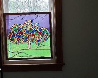 Another stained glass window hanging, front a Georgia artist.
