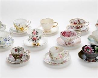 Set Of 16 Vintage Tea Cups And Saucers