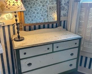 Green and White Dresser