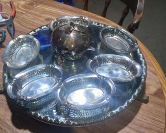 Danish siverplate, mirrored plateau