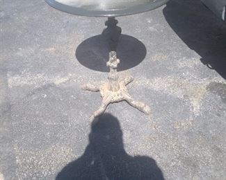 Antique heavy victorian cast iron bistro table