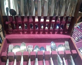 Silverplate flatware boxed