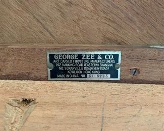 1960s Vintage George Zee Hand Carved Tea Table & 4 Stools