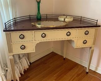 Vintage Hollywood Regency 1/2 Circle Desk 
