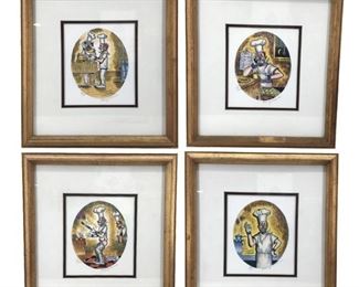 4pc George Crionas Limited Ed. Clown Prints
