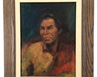 Charles La Monk Indian Portrait Oil Painting
