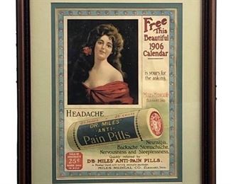 Old Dr. Miles Anti-Pain Pills Advertisement Poster
