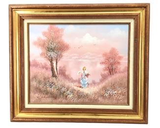 Vintage Signed T. Marius* Meadow Oil Painting
