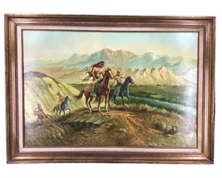 Indian Riders & Landscape Print
