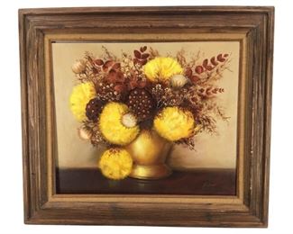 Signed Buchanan Oil on Canvas Still Life Art
