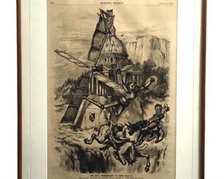 Antique 1872 Harper's Weekly Illustration Etching
