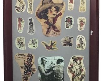 Vintage Ed Smith Flash Tattoo Print Collage
