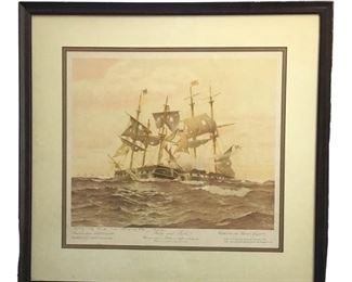 Vintage Wisp and Frolic Ship Wall Art Print
