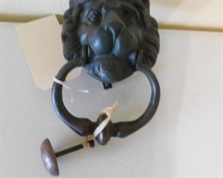 Vintage English door knocker (from England) with lions head.  All ready to be attached on another door.