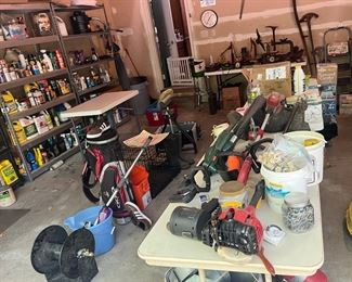 Hunting equipment, golf clubs, golf shoes! 