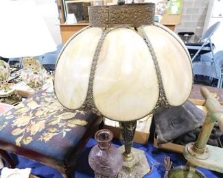 slag glass table lamp