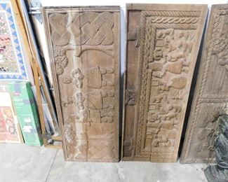 Carved wood panels