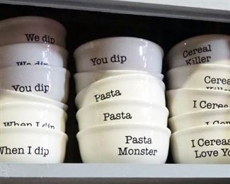 47th & Main Printed Phrase 6" Bowls, Qty 16