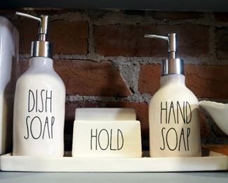 Rae Dunn Utensil Holders, Qty 2, Soap And Sink Collection, Honey Pots, Qty 3, And Snack Bowl