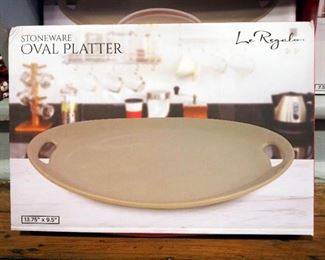 Le Regalo Stoneware Oval Platters, 9 1/2" X 13 3/4", Qty 6