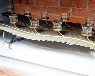 Gold Leaf 5 Light Centerpiece Candelabra, 9" X 35" x 5", Qty 2