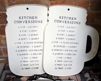 CBK Inspired Home Hanging Metal Laundry And Welcome Signs, Qty 5, And Kitchen Conversions Metal Signs, 15" x 12.5", Qty 2
