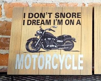 Ganz Printed Wood Motorcycle Wall Decor, Qty 4, 13.5" x 10.5" And 10" x 12"