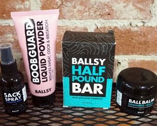 Ballsy Nut Rub, Sack Spray, Boob Guard, Ball Wash, Face Lotion, Bar Soap, And Ball Balm, Qty 119