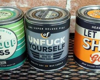 Whiskey River Soap Company Novelty Soap Candles, Qty 27, And Torched Products Torched Spirits Aged Bourbon Candles, Qty 6