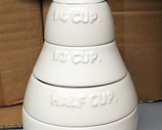 Rae Dunn Stacking Pear Shaped Measuring Cup Sets, Qty 6