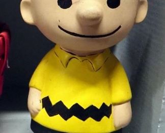 Peanuts Snoopy Pet Bowls, Qty 6, Handmade Charlie Brown Statuette, And Food Labels