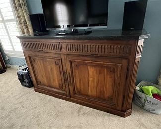 Wood console Marble top