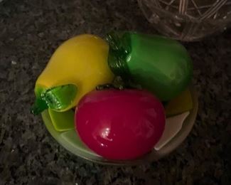 Glass hand blown fruit veg 