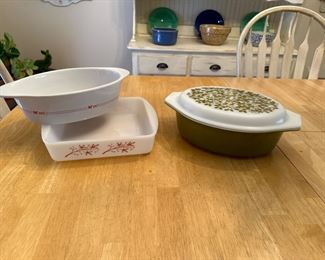 Vintage Pyrex and Campbell's Green Bean Casserole dish with recipe