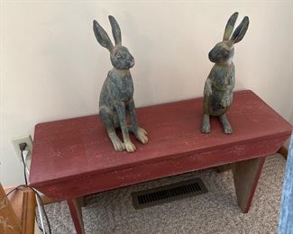 Rabbits, bench