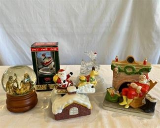 CocaCola Bear, Rudolph, Nativity Globe