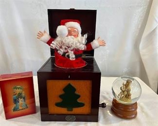 Jack In The Box Santa, Xmas Box Globe