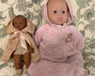 Vintage Baby Dolls, One in pink is American Girl Itty Bitty