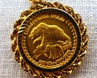 California Gold 1/10 oz Gold Coin in 14K bezel (See Next Picture)