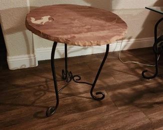 Woolsey  signed Sandstone Top side Table  coyote