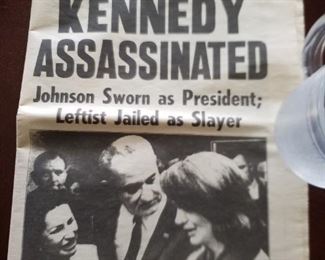 Kennedy Assassinated newspaper, from New York