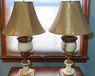 Dual Colored Onyx Table Lamps