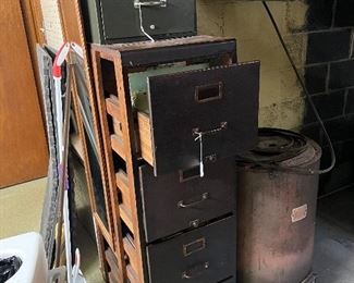 Old wood filing cabinet