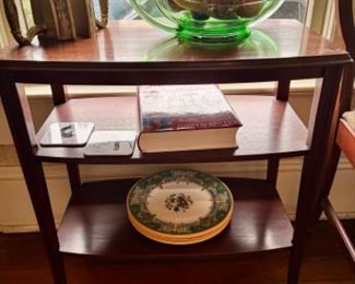 One of two MCM rectangular end tables w/ 2 shelves