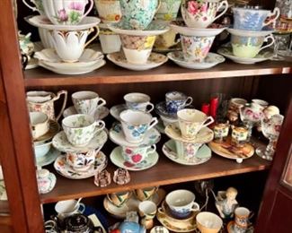 Antique and vintage teacup collection