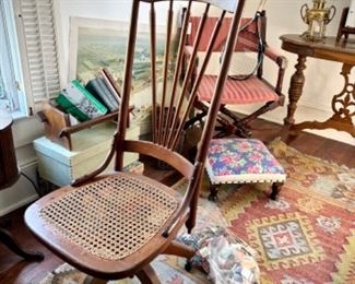 Vintage caned office chair