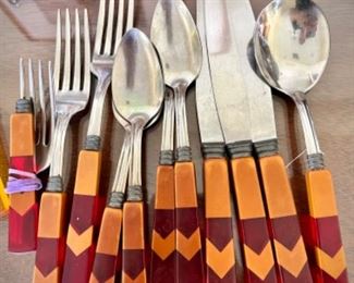 Art deco Bakelite flatware