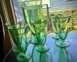 Green depression glass