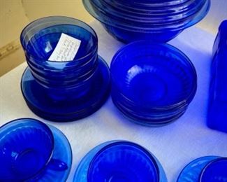 Cobalt blue depression glass