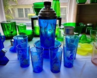 Cobalt blue depression glass